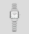 Karl Lagerfeld Logo Square Watch In Silver