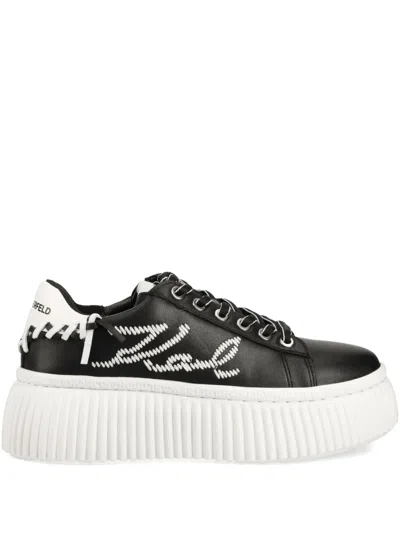 Karl Lagerfeld Logo-stitched Sneakers In Black