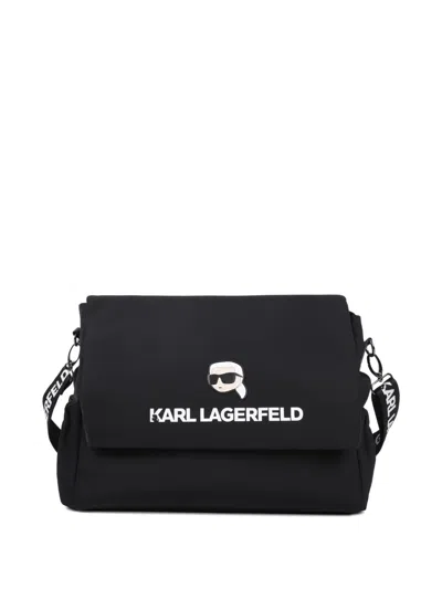 Karl Lagerfeld Logo-strap Changing Bag In Black