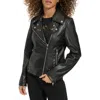 Karl Lagerfeld Logo Stud Faux Leather Moto Jacket In Black