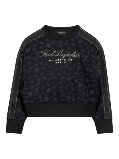 Karl Lagerfeld Logo-studded Sweatshirt In Black