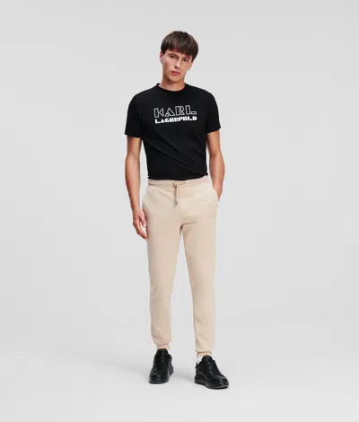 Karl Lagerfeld Logo Sweat Pants In Sand