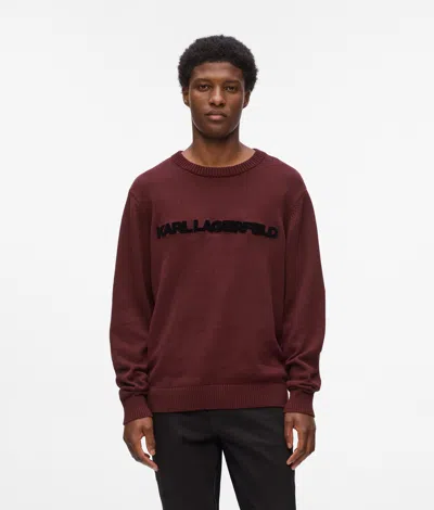 Karl Lagerfeld Logo Sweatshirt In Burgundy