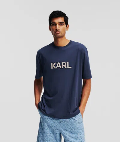 Karl Lagerfeld Logo T-shirt In Blue
