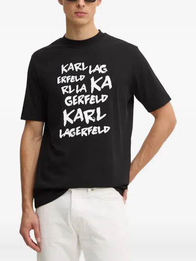 Karl Lagerfeld Logo T-shirt In Black
