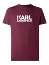 Karl Lagerfeld Logo T-shirt In Burgundy