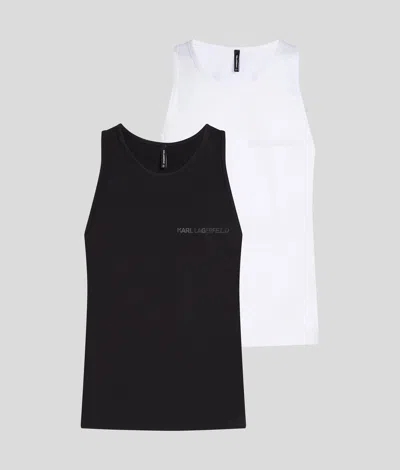 Karl Lagerfeld Logo Tank Top – 2-pack In Black