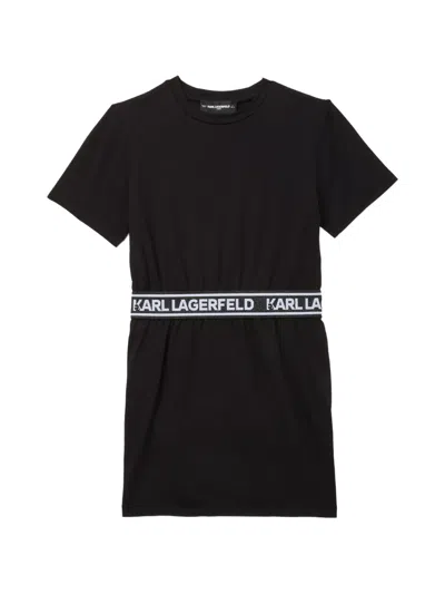 Karl Lagerfeld Kids' Logo-tape Dress In Black