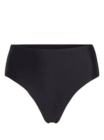 Karl Lagerfeld Logo-tape High-waisted Bottoms In Black