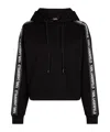 Karl Lagerfeld Logo-tape Hoodie In Black