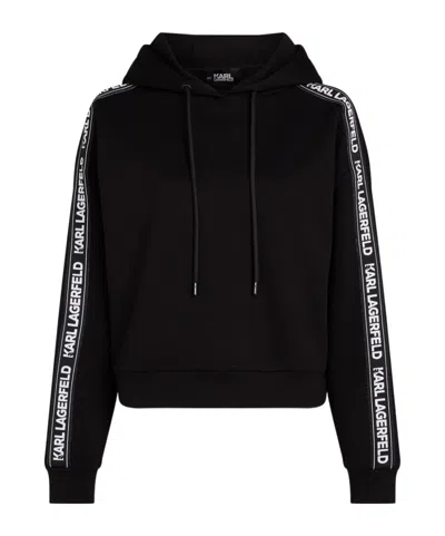 KARL LAGERFELD LOGO-TAPE HOODIE