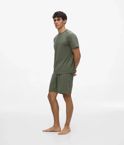 Karl Lagerfeld Logo Tape Pajama Set In Green