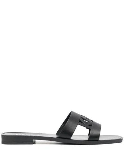 Karl Lagerfeld Sandalen Mit Logo-streifen In Black