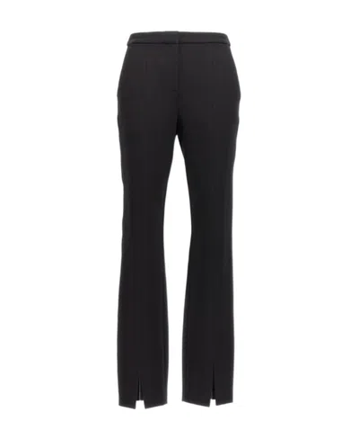 Karl Lagerfeld Logo-tape Straight-leg Trousers In Black