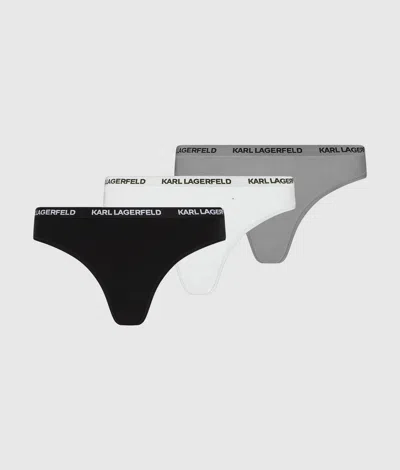 Karl Lagerfeld Logo Thong – 3 Pack In Multi