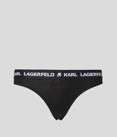 Karl Lagerfeld Logo Thong In Black