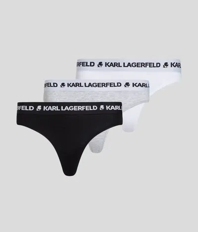 Karl Lagerfeld Logo Thongs – 3 Pack In Multi
