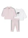 Karl Lagerfeld Logo Three-piece Tracksuit In Pink