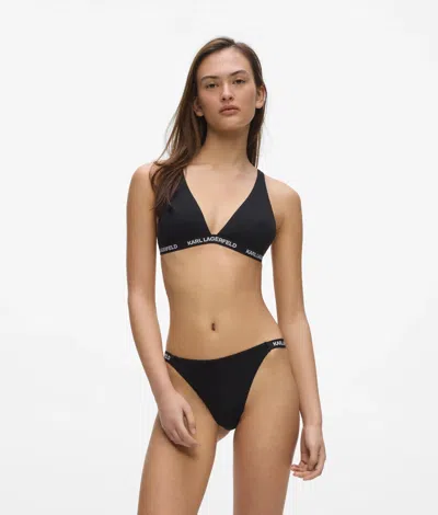 Karl Lagerfeld Logo Triangle Bra In Black