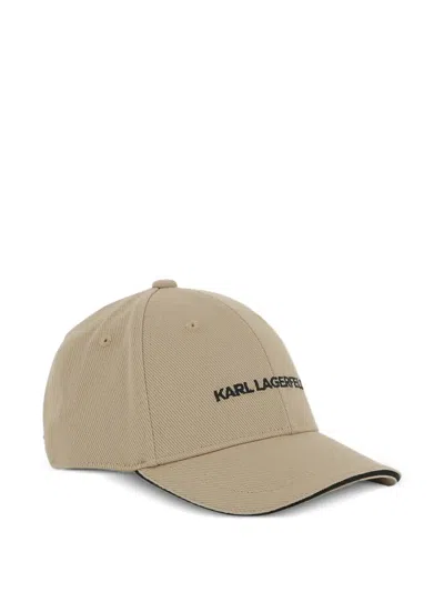 Karl Lagerfeld Kids' Logo Trim Cap In Brown