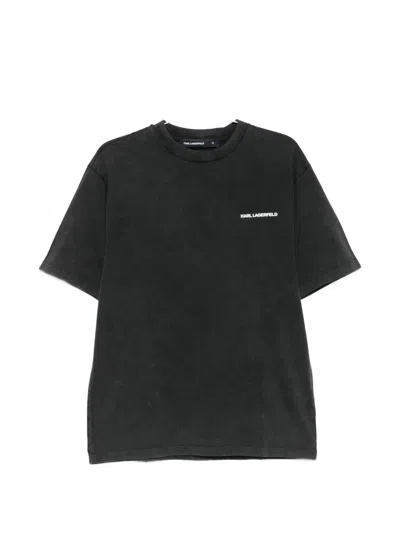 Karl Lagerfeld Logo T-shirt In Black