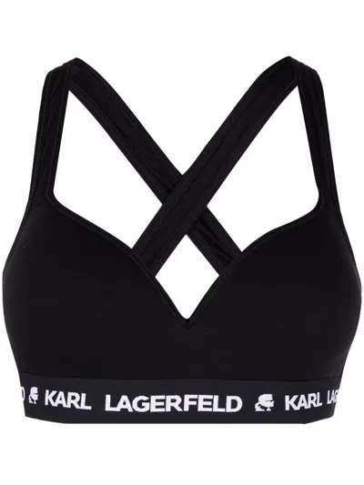 Karl Lagerfeld Logo-underband Bra In Black