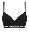 Shop Karl Lagerfeld Logo-underband Padded Bra In 999