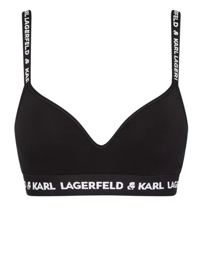 KARL LAGERFELD LOGO-UNDERBAND PADDED BRA