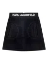 Karl Lagerfeld Logo-waistband A-line Skirt In Black
