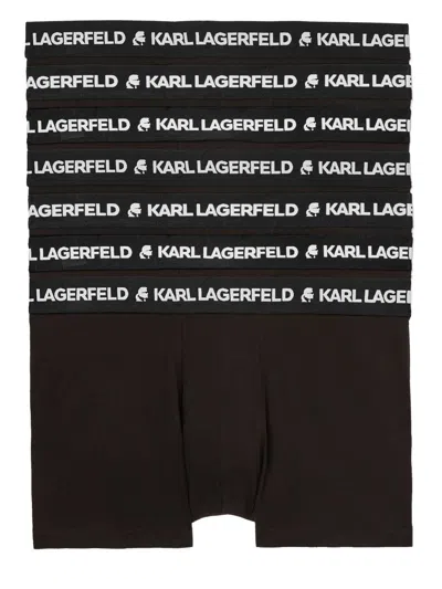 Karl Lagerfeld Logo-waistband Boxers (pack Of Seven) In 999