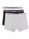 Karl Lagerfeld Three-pack Organic-cotton Boxer Briefs In 900
