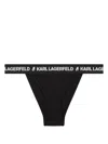 Karl Lagerfeld Logo-waistband Brazilian Briefs In 999 Black