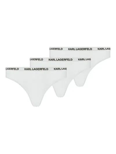 Karl Lagerfeld Logo-waistband Brief (pack Of Three) In White