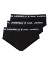 Karl Lagerfeld Logo Briefs 3-pack In Black