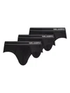 Karl Lagerfeld Logo-waistband Briefs (pack Of Three)(pack Of Three) In 黑色