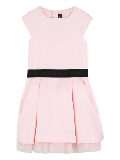 Karl Lagerfeld Kids' Logo-waistband Dress In Pink