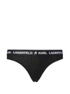 Karl Lagerfeld Logo-waistband Thong In 999 Nero