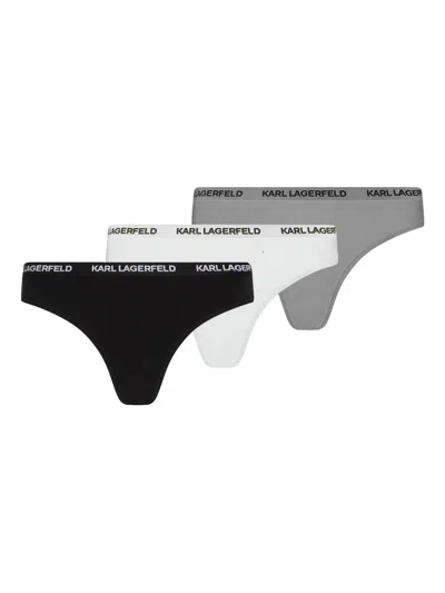 Karl Lagerfeld Logo-waistband Thong (pack Of Three) In Multi