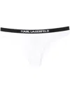 Karl Lagerfeld Logo-waisted Bikini Brief In White