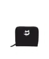 Karl Lagerfeld Ikonik Leather Passport Holder In Black