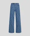 Karl Lagerfeld Logo Wide-leg Jeans In Blue