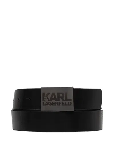 Karl Lagerfeld Logo-buckle Belt In Black