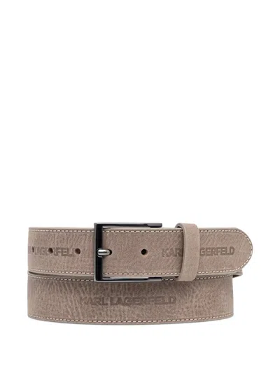 Karl Lagerfeld Logo-debossed Topstitched Belt In Transparent