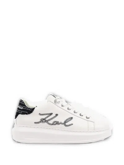 Karl Lagerfeld Logo-detail Platform Sneakers In White