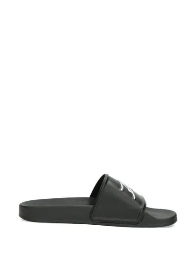 Karl Lagerfeld Logo-detail Slides In Black