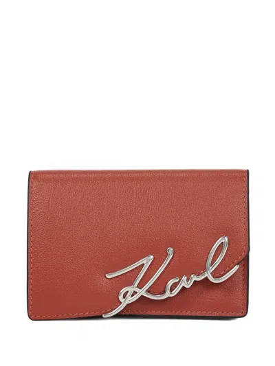 Karl Lagerfeld Logo-detail Wallet In Red