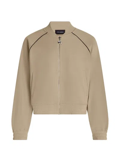 Karl Lagerfeld Logo-embellishment Bomber Jacket In Neutral