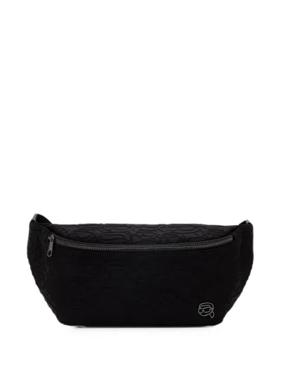 Karl Lagerfeld Logo-embossed Belt Bag In Black