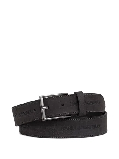 Karl Lagerfeld Logo-embossed Buckle-fastening Belt In White