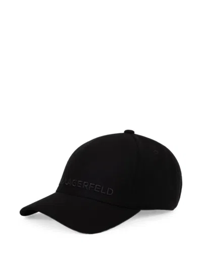 Karl Lagerfeld Logo-embroidered Baseball Cap In Black